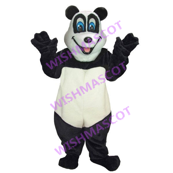 Overjoyed Blue Eyes Panda Mascot Costume