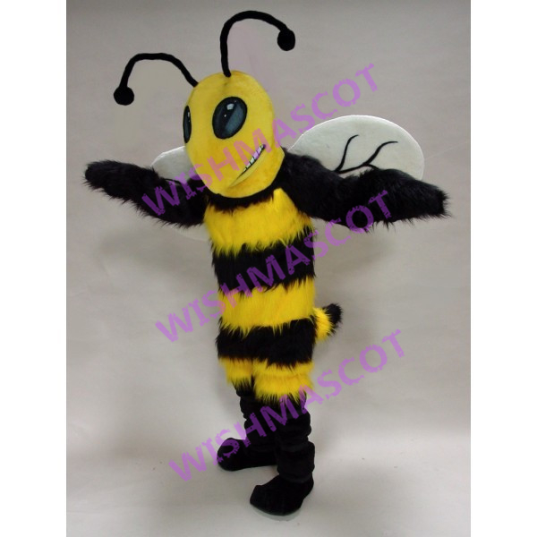 Powerful Bee With White Wings Mascot Costume