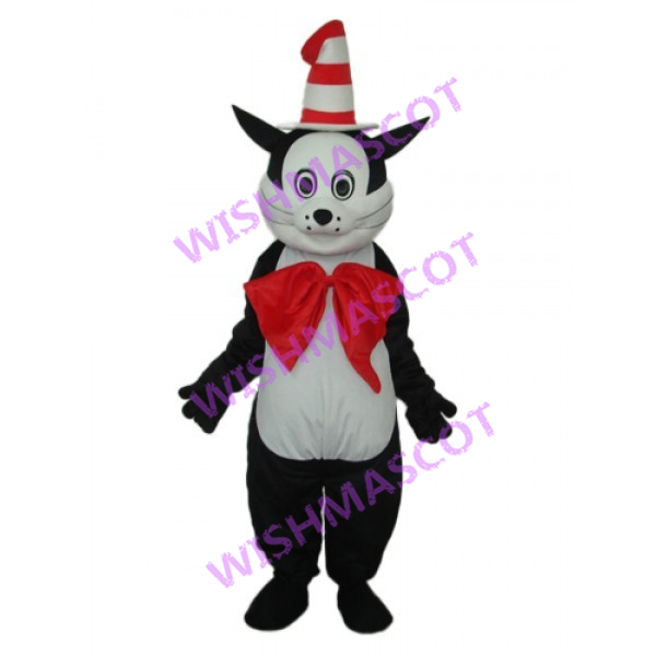 Magic Cat With Big Red Tie Mascot Costume