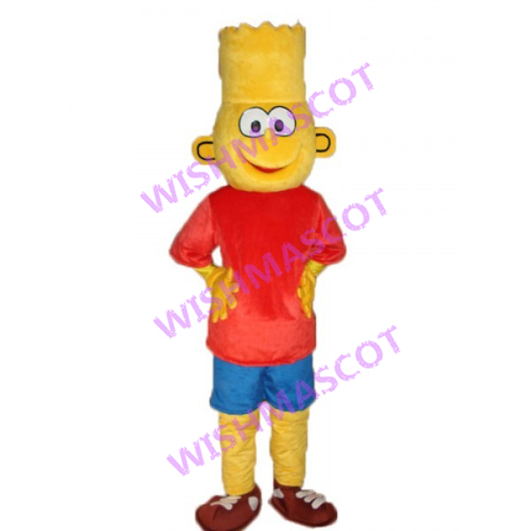 Playful Boy Bart Simpson Mascot Costume