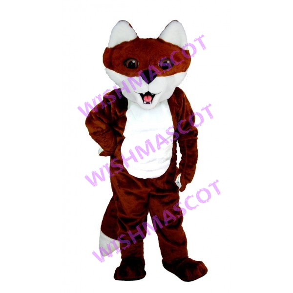 Surprised Brown Fox Mascot Costume