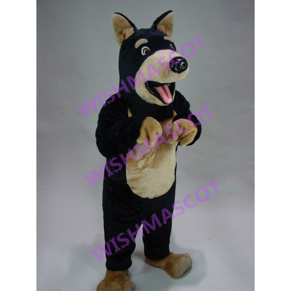 Calm Obedient Black Dog Mascot Costume