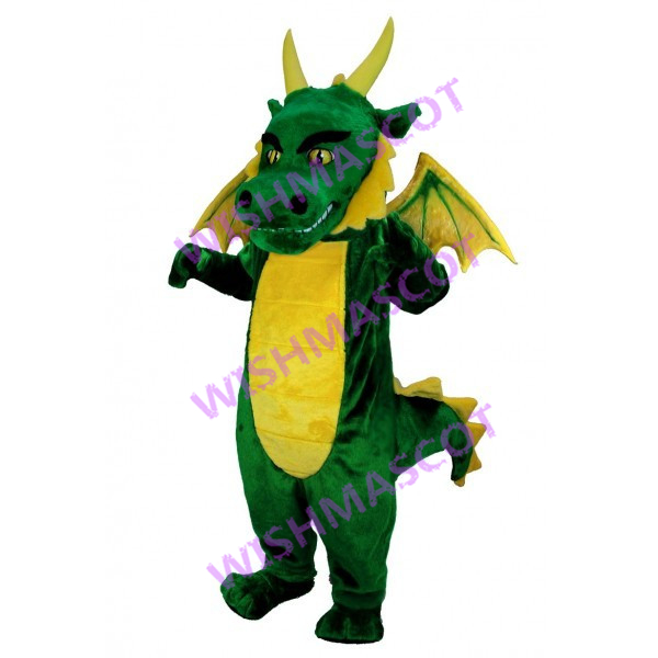Majestic Huge Green Dragon Mascot Costume