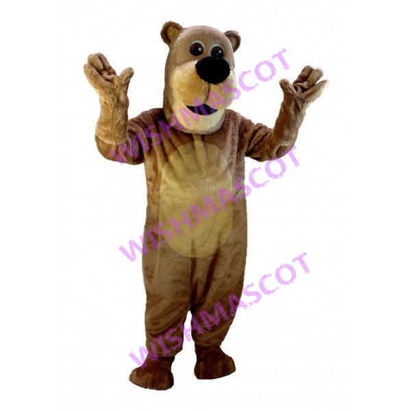 Cheering Brown Bear Mascot Costume
