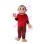 Smiling Monkey In Red Shirt Mascot Costume
