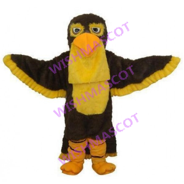 Experienced Brown & Yellow Eagle Mascot Costume