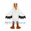 Hairy Egret Mascot Costume With Long Pointed Beak