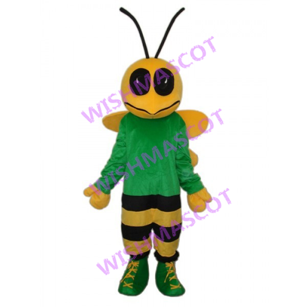 Little Bee Mascot Costume Wearing Green Boots