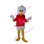 White Bird Mascot Costume With Red Chinese Tunic Suit