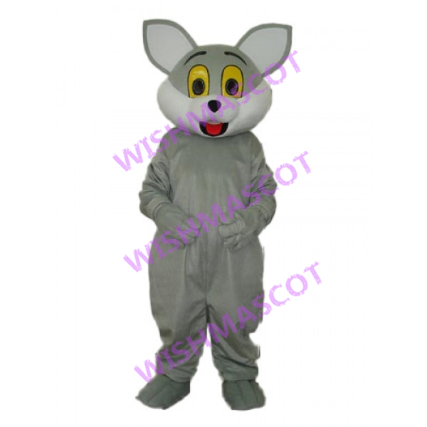 Confused Gray Tom Cat Mascot Costume