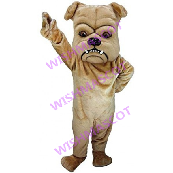 Bulldog With Sharp Front Teeth Mascot Costume