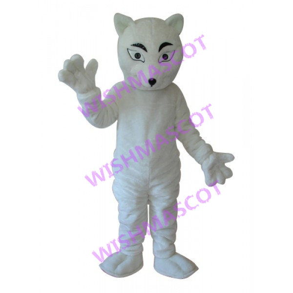 Pure White Arctic Fox Mascot Costume