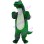 Dazed Green Dinosaur Mascot Costume