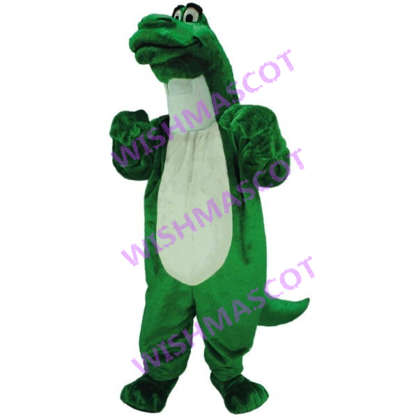 Dazed Green Dinosaur Mascot Costume