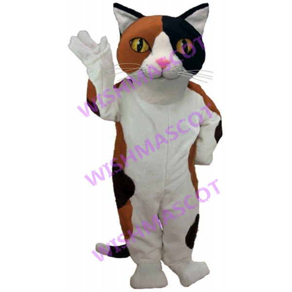 Affable White Cat Mascot Costume