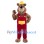 Pleasant Bear In Red Overalls Mascot Costume