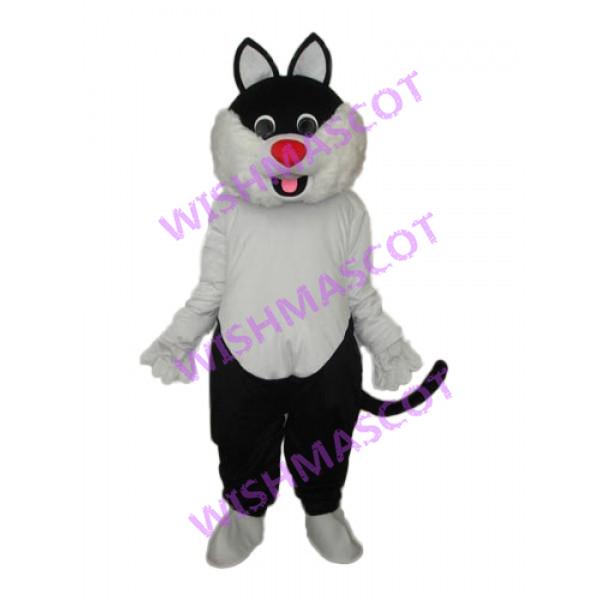 Fatty Black & White Cat Mascot Costume