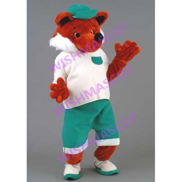 Red Fox Mascot Costume Wearing Casual Set