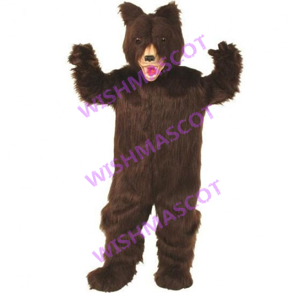Glossy Long-haired Wild Bear Mascot Costume