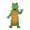 Green Dragon Mascot Costume With Yellow Belly
