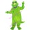 Shaved Head Green Dinosaur Mascot Costume