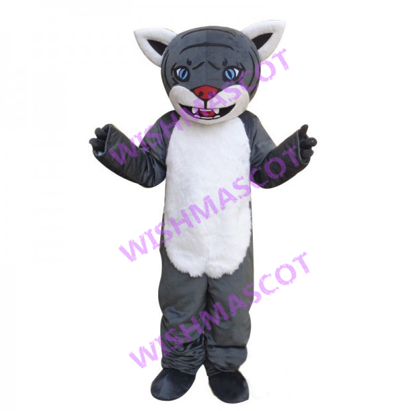 Blue-eyed Grey Tiger Mascot Costume