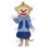 Overjoyed Little Monkey In Blue Dress Mascot Costume