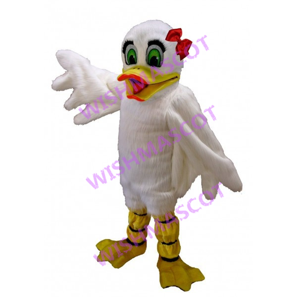 Green-eyed Bird With Bow Mascot Costume