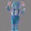 Lovely Sky Blue Elephant Mascot Costume