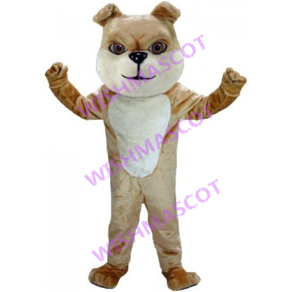 Depressed Frowning Bulldog Mascot Costume