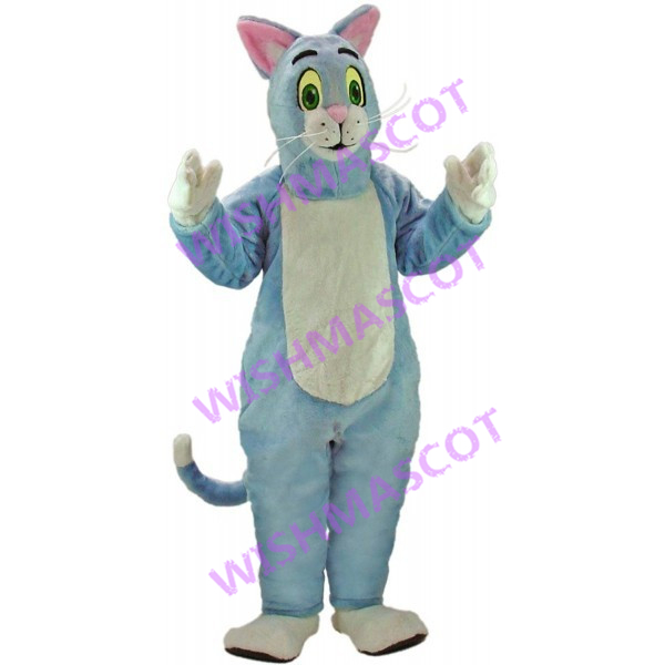 Ignorant Light Blue Cat Mascot Costume