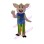 Optimistic Pig Mascot Costume Wearing Blue Vest