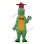 Green Dinosaur Wearing Plaid Cap Mascot Costume