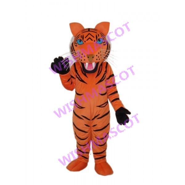 Tiger Mascot Costume With Sharp Teeth