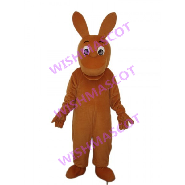 Stunned Brown Kangaroo Mascot Costume
