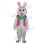 Bunny With Green Tie Mascot Costume
