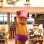 Choba Mascot Costume Wearing Pink Hat