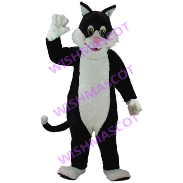 Kind Black & White Cat Mascot Costume