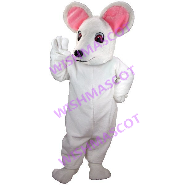 Big White Mouse Mascot Costume