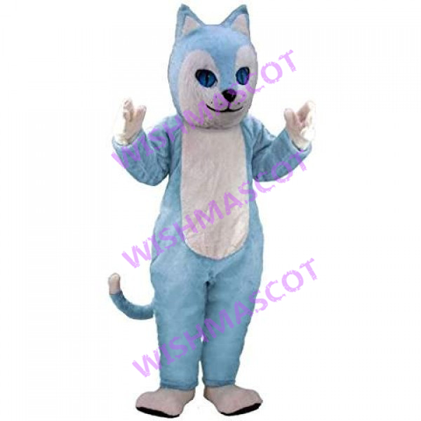Sky Blue & White Dog Mascot Costume