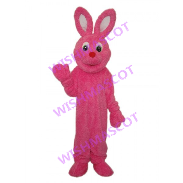 Tall Slim Pink Bunny Mascot Costume