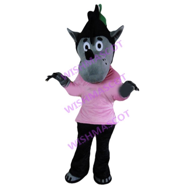 Adult Cartoon Gray Wolf Mascot Costume