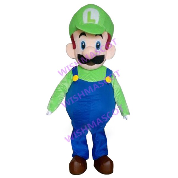 Luigi Mario Mascot Costume 