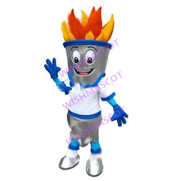 Adult Cartoon Torch Mascot Costume 