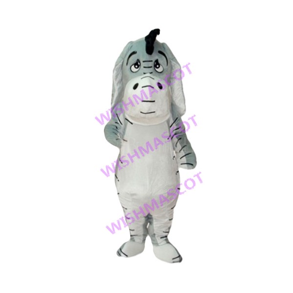 Pessimistic Grey Donkey Mascot Costume 