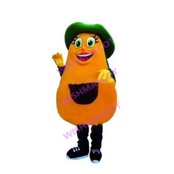 Smiling Lady Avocado Mascot Costume 