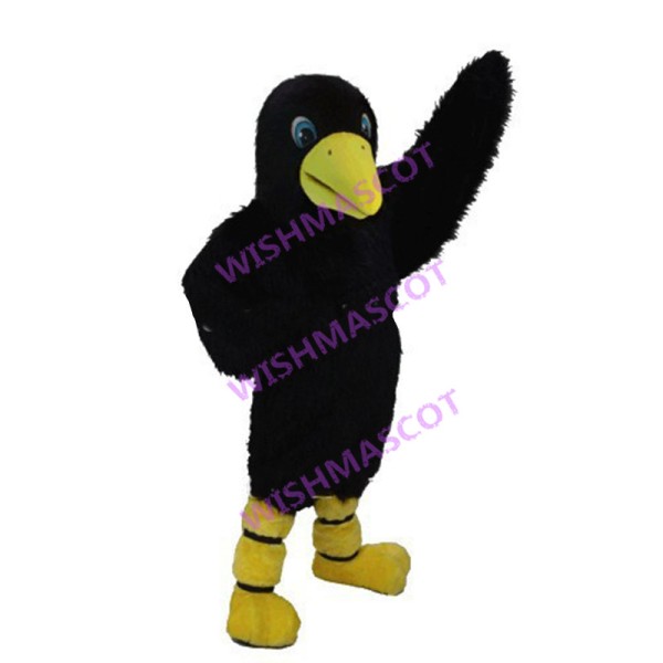 Blackbird Long Fur Mascot Costume 