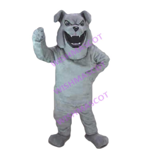 Fierce Grey Bulldog Mascot Costume 