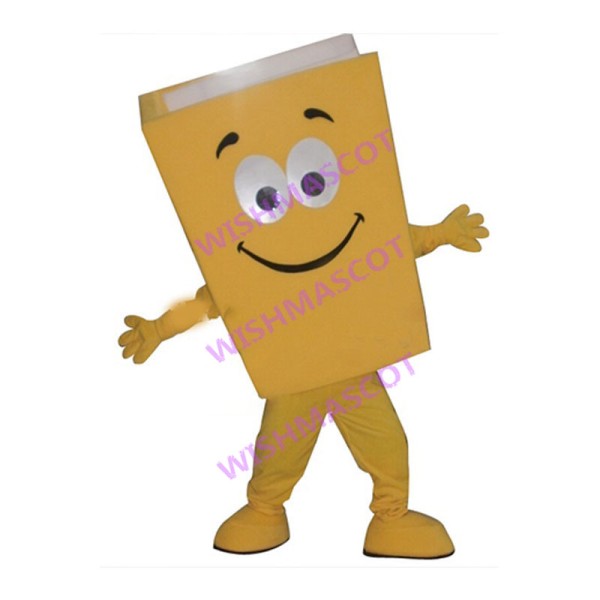 Lightweight Cartoon Yellow Book Mascot Adult Costume 