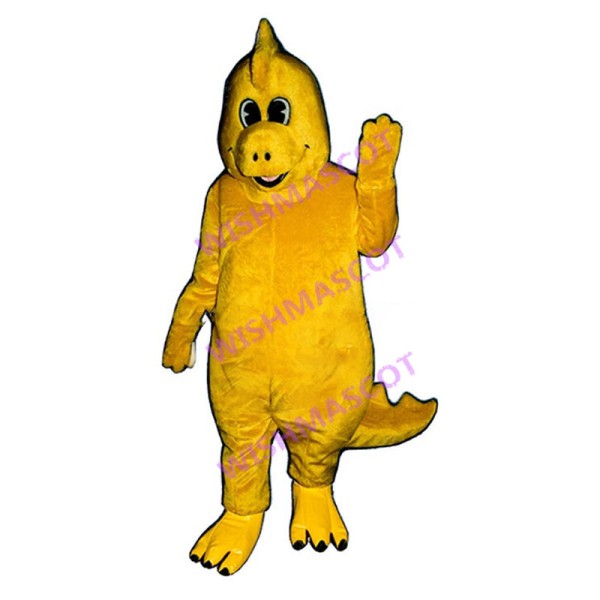 Yellow Dinosaur Mascot Adult Costume 